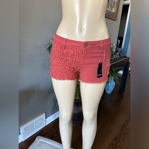 Esmara denim Pink Lace Shorts size 36. USA 6